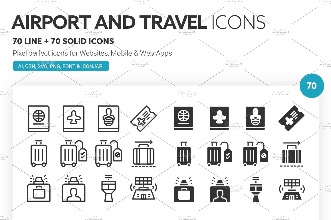 Airport and Travel Icons cover image.