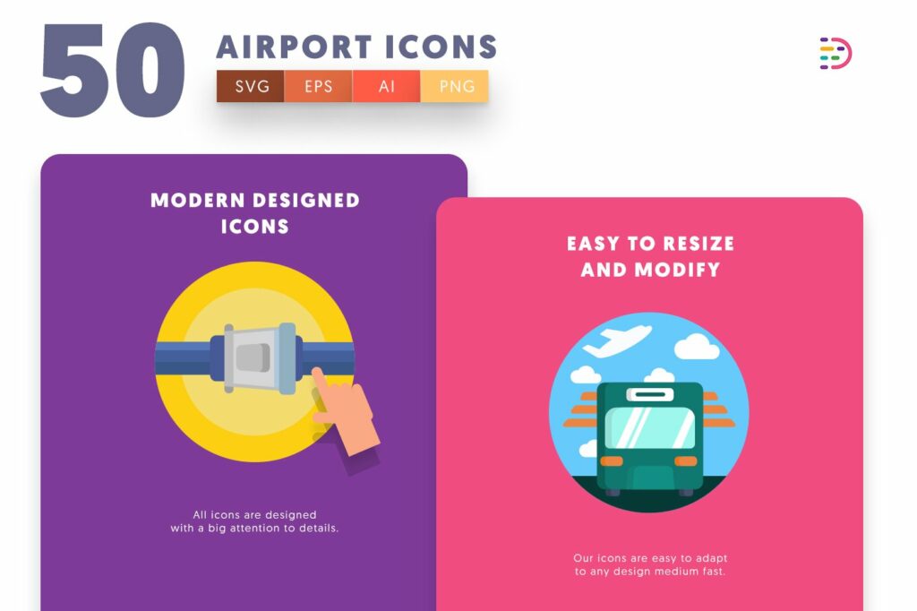 50 Airport Icons – MasterBundles