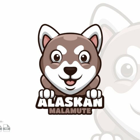 Alaskan Malamute Pet Cartoon Logo cover image.