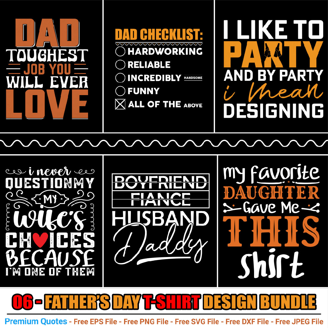 Father’s Day T-shirt Design Bundle cover image.