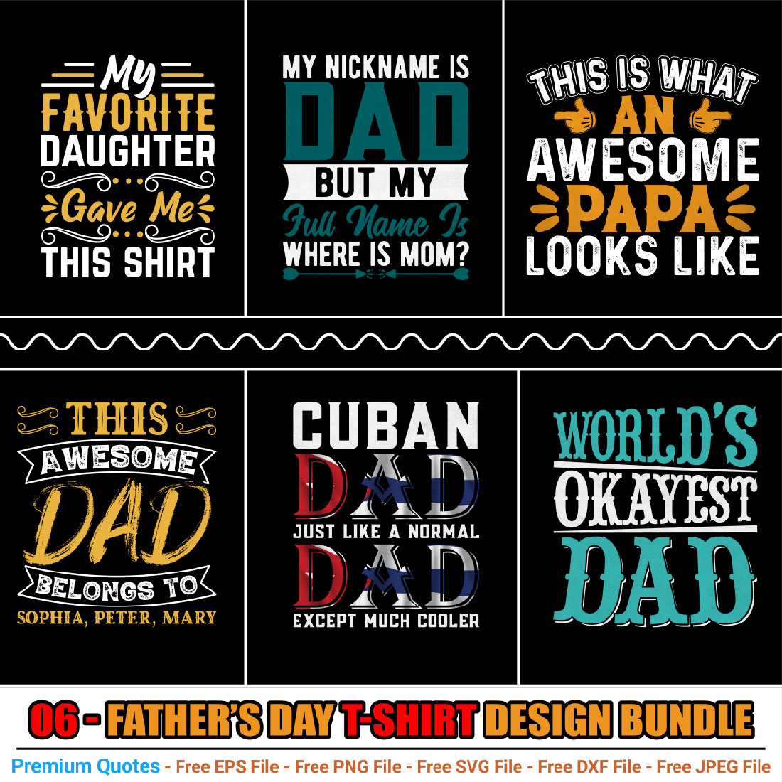 Father’s Day T-shirt Design Bundle cover image.