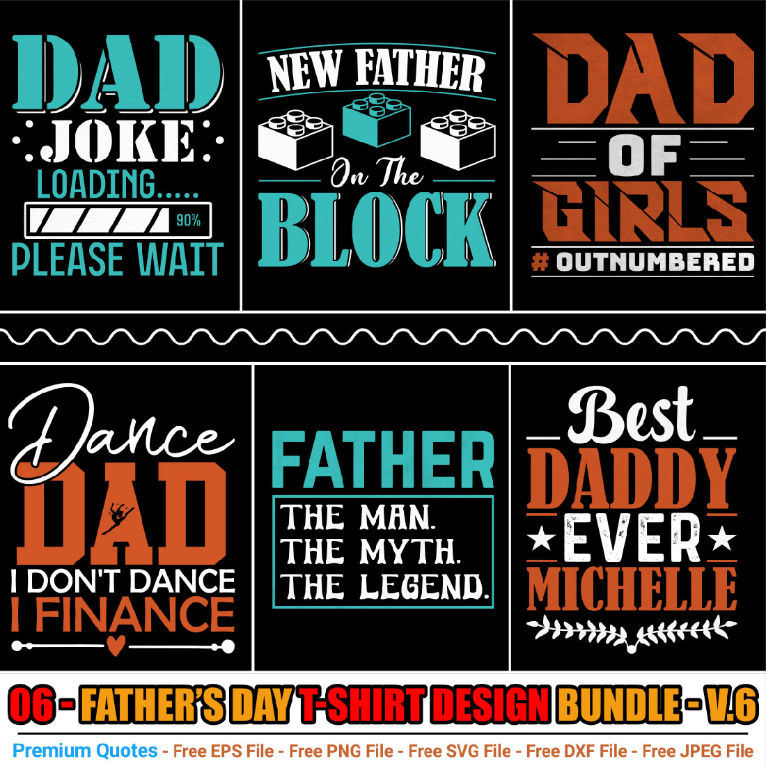 Father’s Day T-shirt Design Bundle preview image.