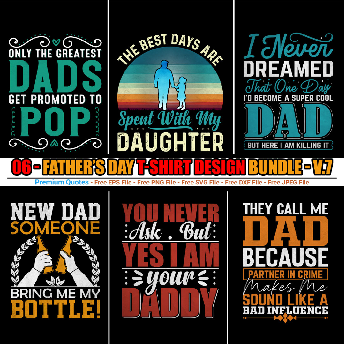 Father’s Day T-shirt Design Bundle cover image.