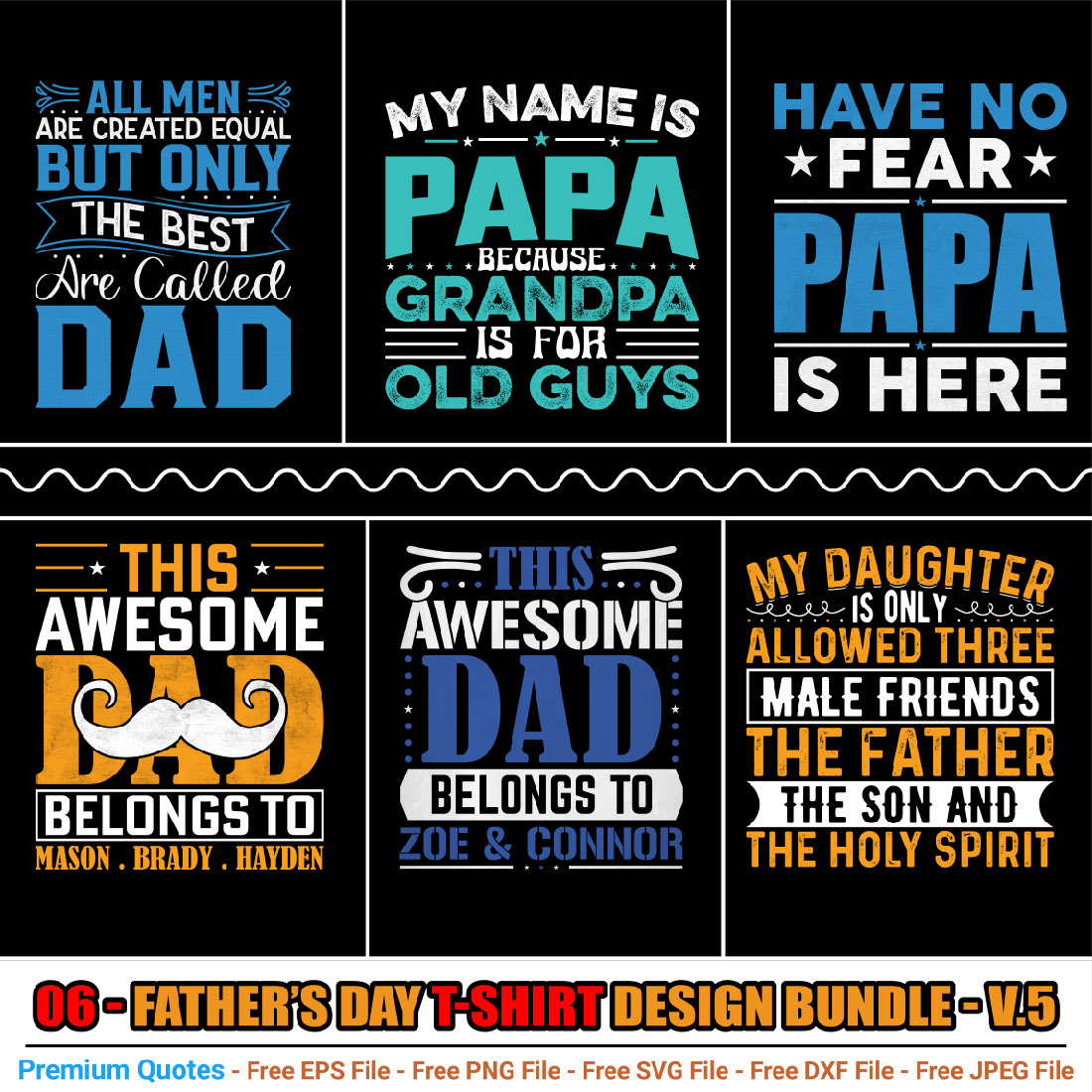 Father’s Day T-shirt Design Bundle preview image.