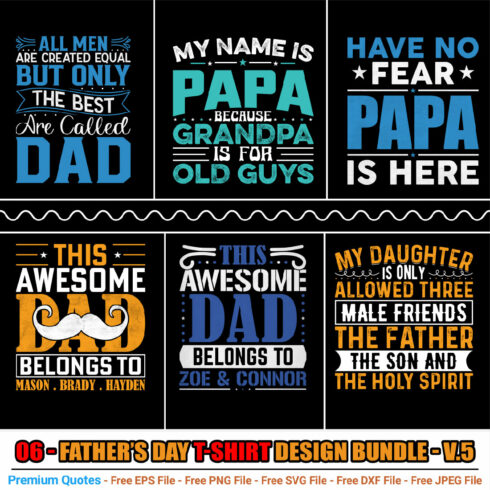 Father’s Day T-shirt Design Bundle cover image.
