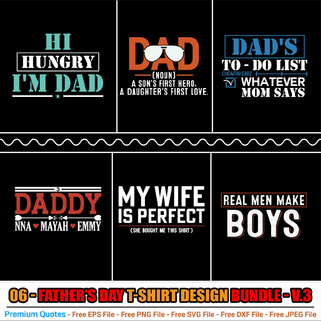 Father’s Day T-shirt Design Bundle cover image.