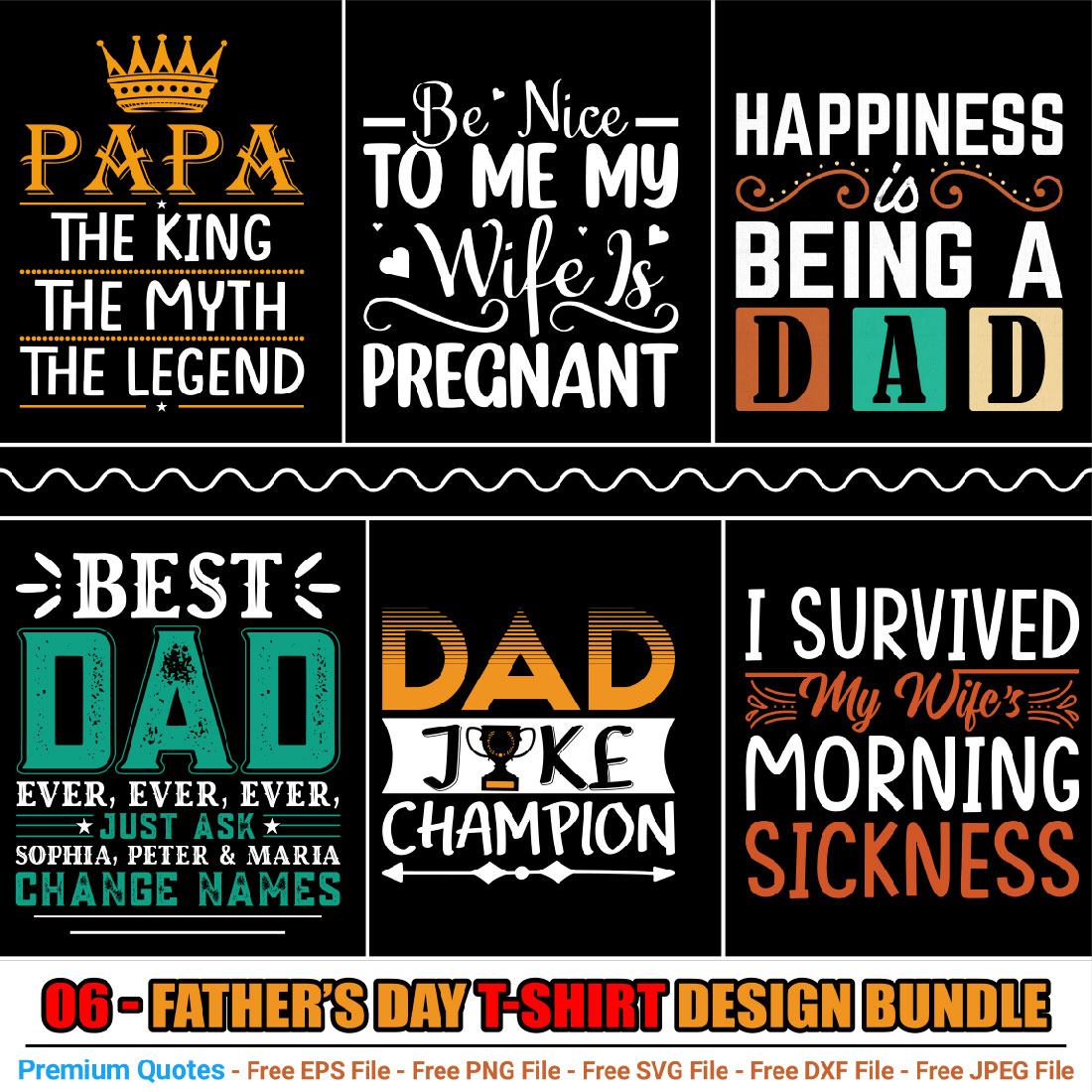 Father’s Day T-shirt Design Bundle preview image.
