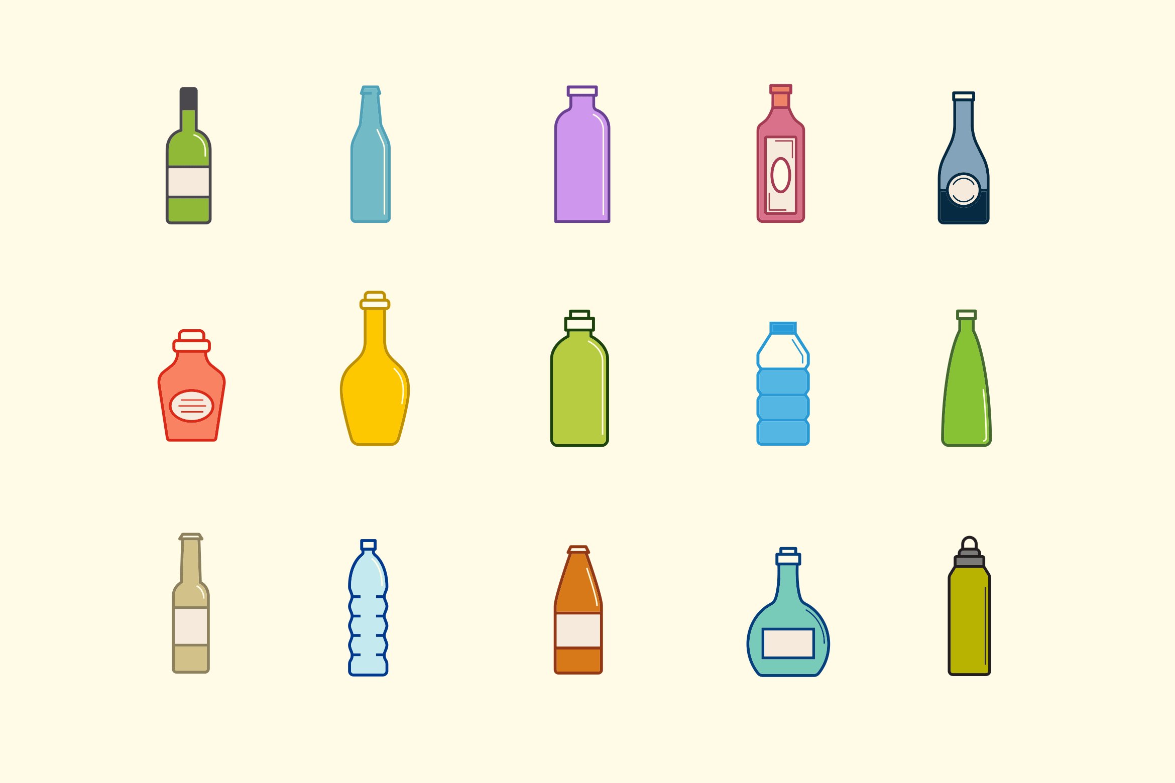 15 Bottle Icons preview image.