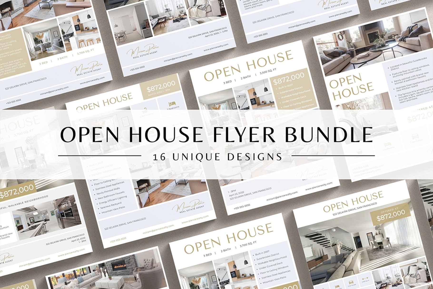 all in one classic gold blue real estate social media canva templates cm 4 452