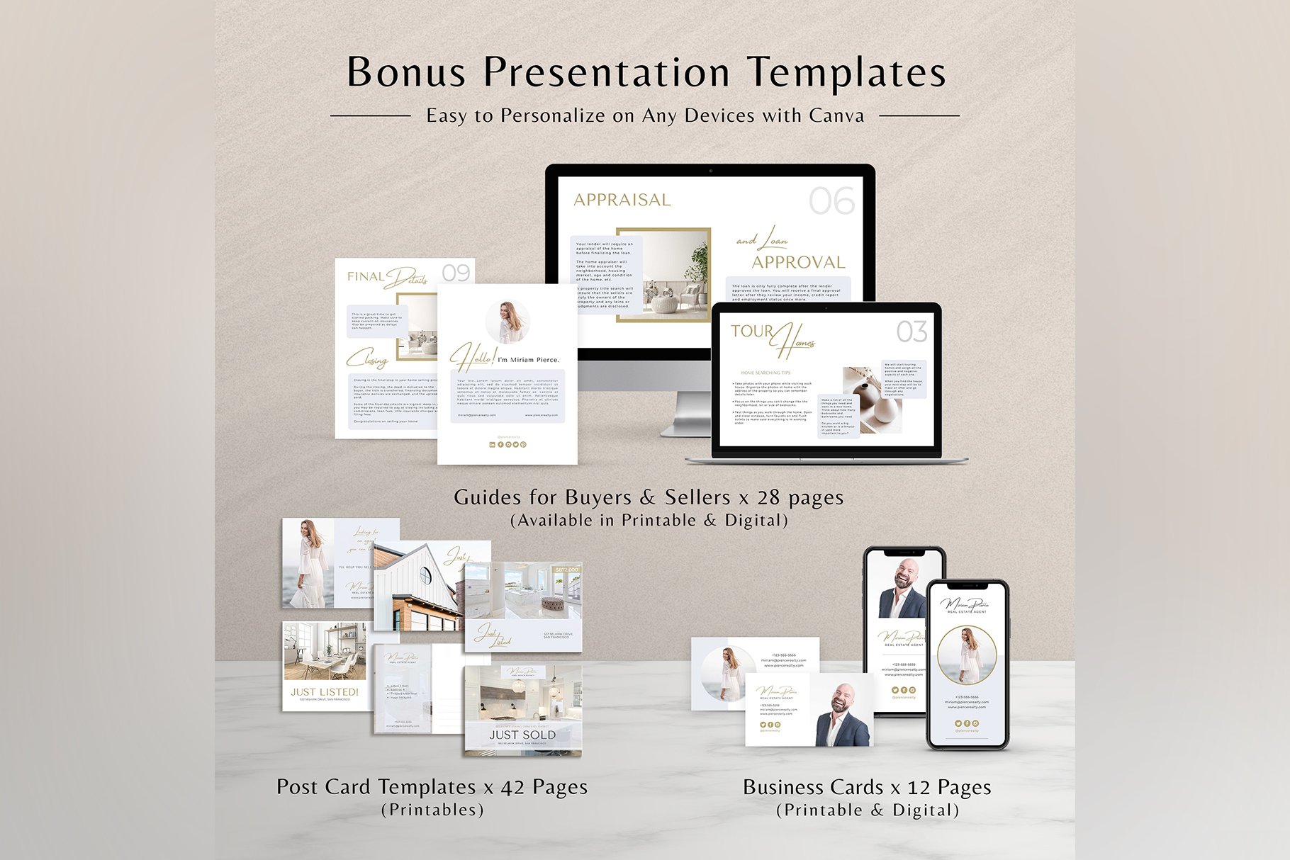 all in one classic gold blue real estate social media canva templates cm 7 440