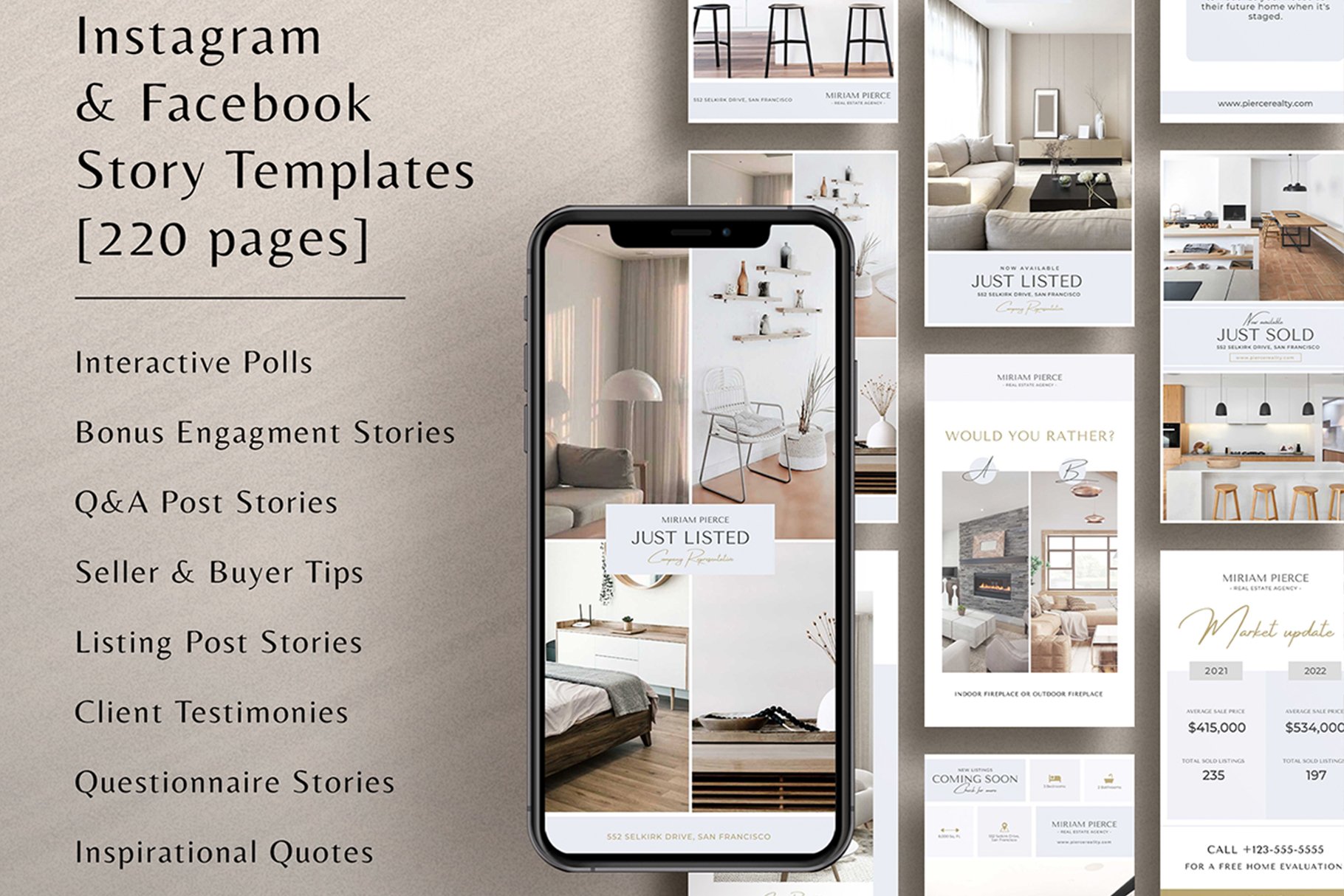 all in one classic gold blue real estate social media canva templates cm 9 511