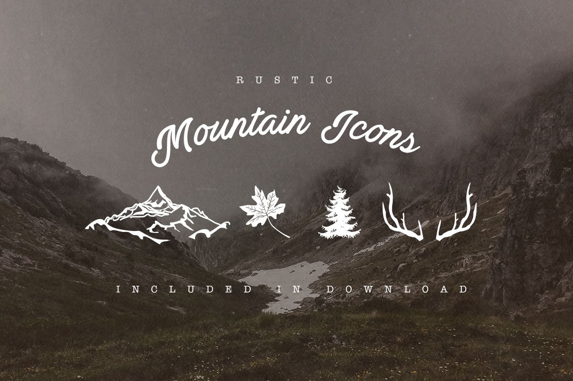 Set of Rustic Mountain Vector Badges preview image.