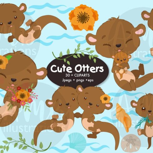 Otter clipart AMB-2979 cover image.
