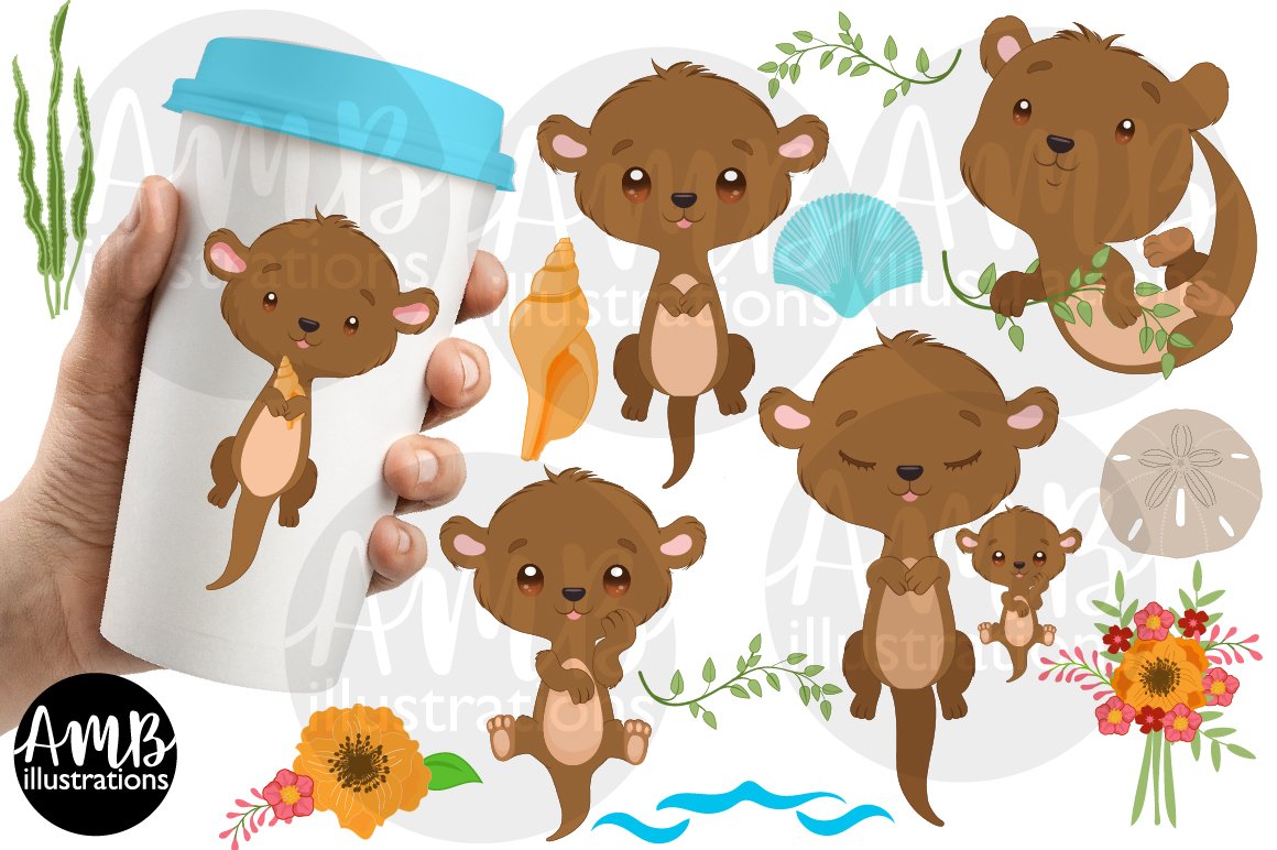 Otter clipart AMB-2979 preview image.