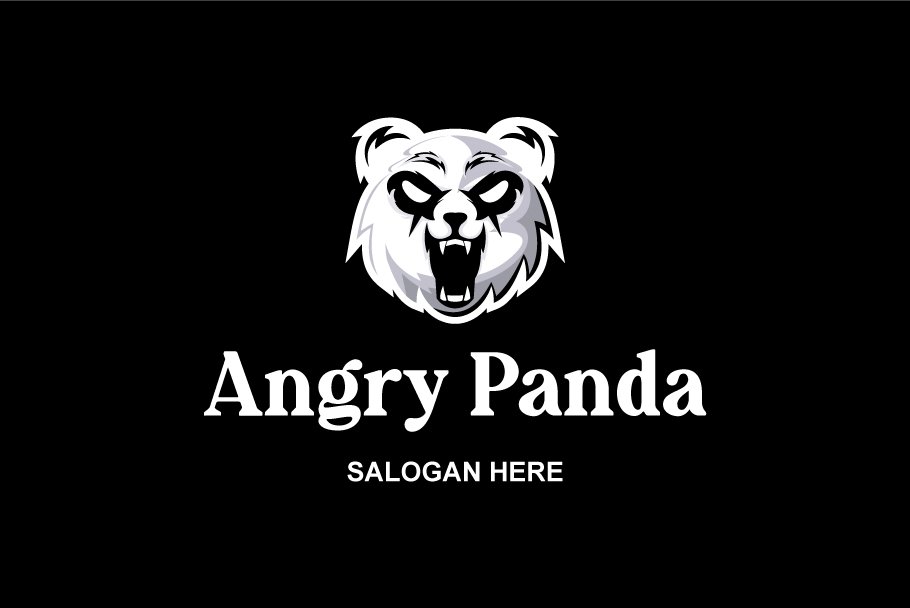 angry panda logo preview 03 793