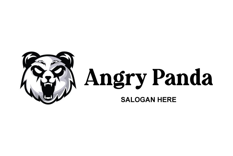 angry panda logo preview 04 741