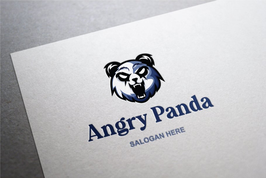 angry panda logo preview 05 858