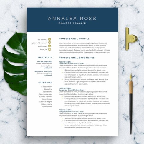Modern Resume Template for Word cover image.