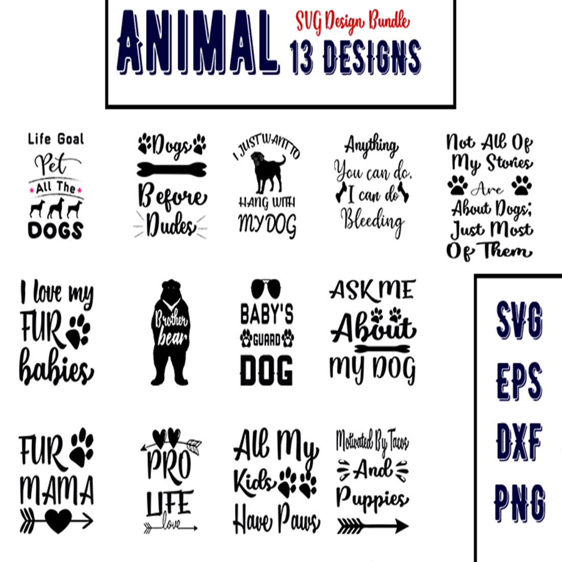 Set of animal svg designs.