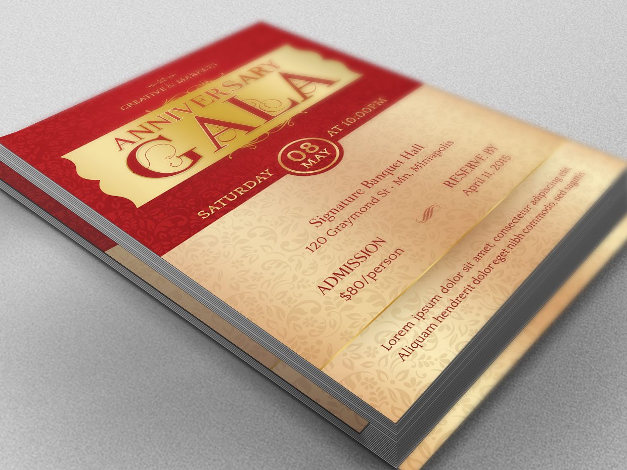 Anniversary Gala Flyer Template preview image.
