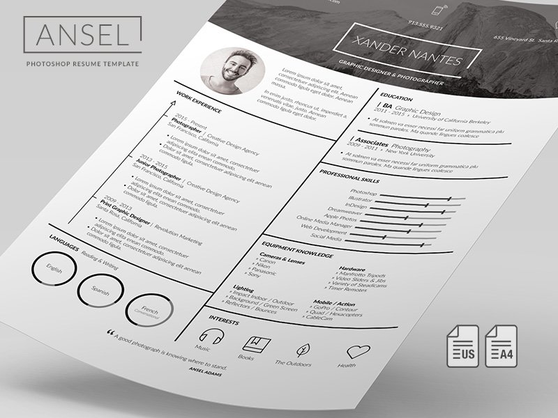 ansel resume template etsy preview4 702