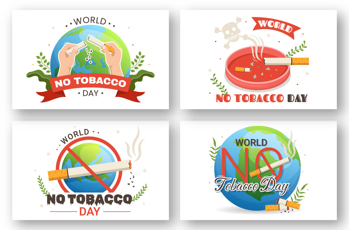 Four different logos for world no tobacco day.