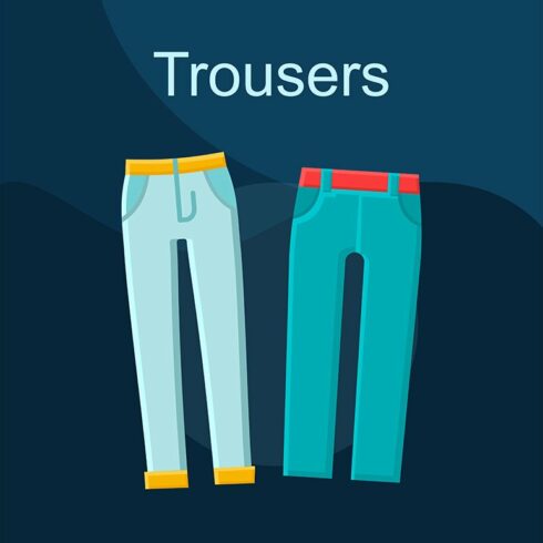 Trousers flat concept vector icon cover image.