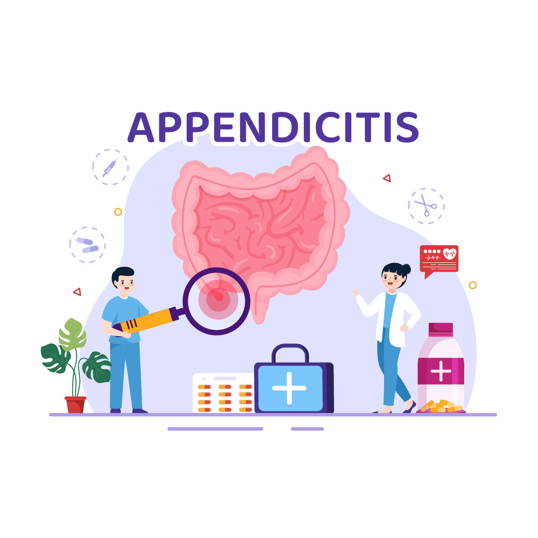 12 Appendicitis Inflammation Illustration preview image.