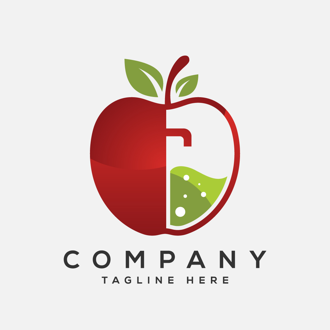 Fresh apple juice vector logo illustration isolated on white background Food And Drink Logo Template preview image.