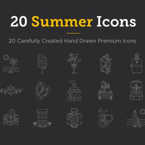 20 Summer Icons | Premium Icon Set cover image.