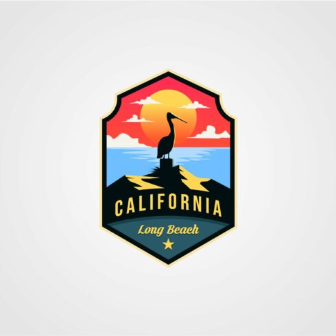 california beach logo vector pelican cover image.