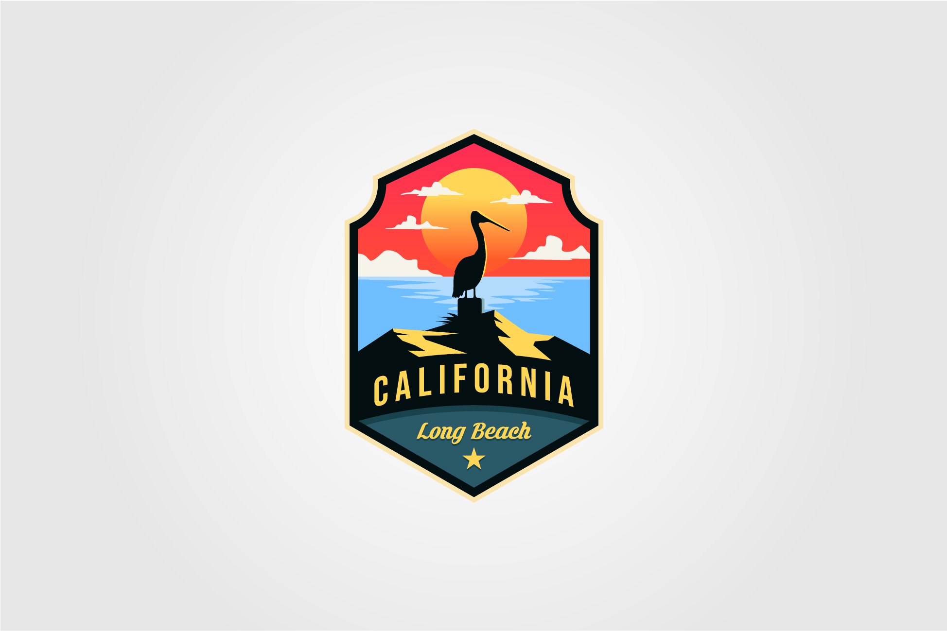 california beach logo vector pelican cover image.