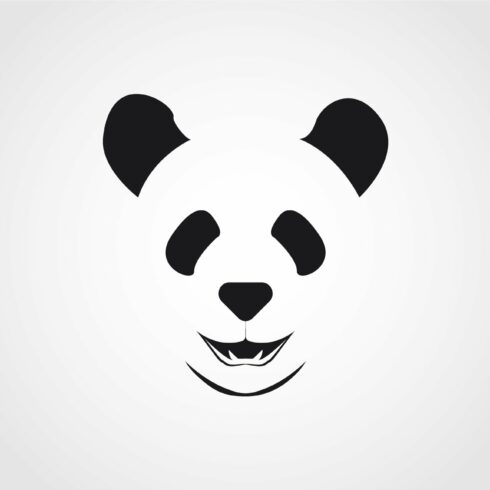 smiling panda logo design vector cover image.