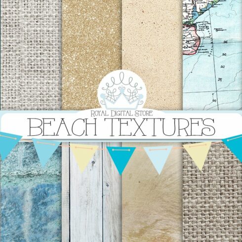 BEACH TEXTURES digital paper cover image.