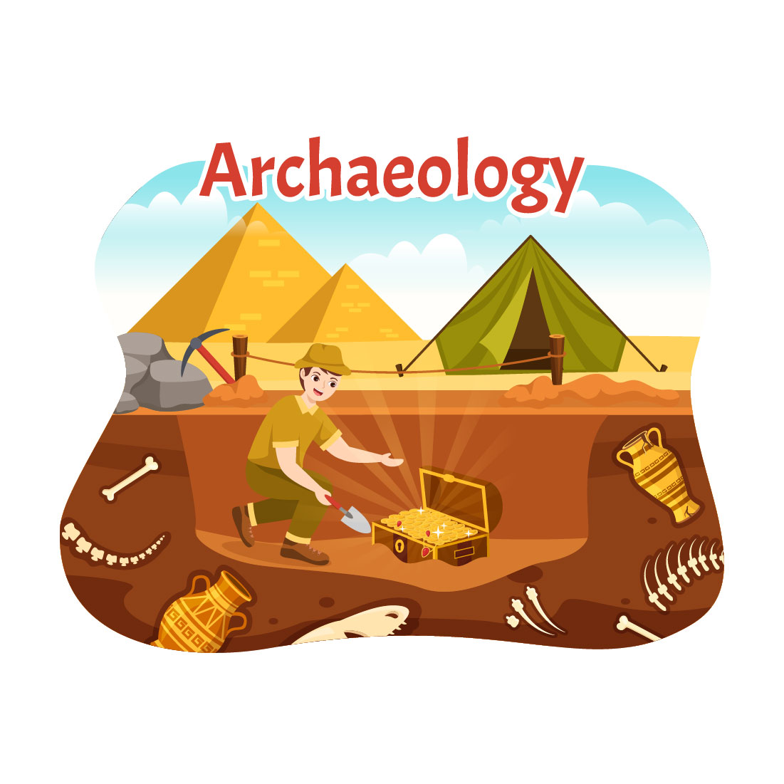 16 Archeology Vector Illustration cover image.