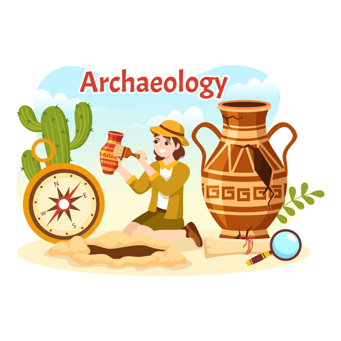 16 Archeology Vector Illustration preview image.