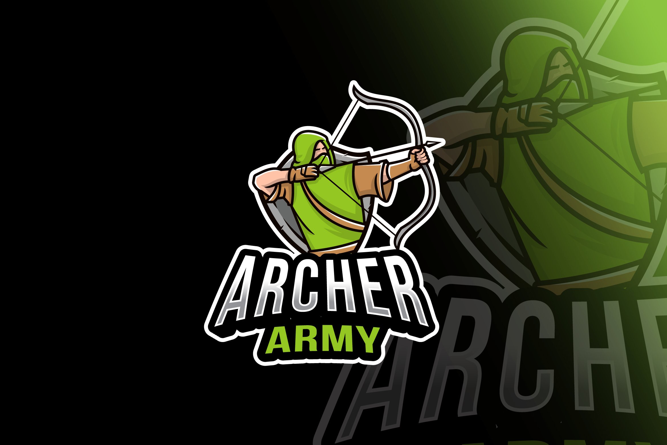 Archer Army Esport Logo Template cover image.
