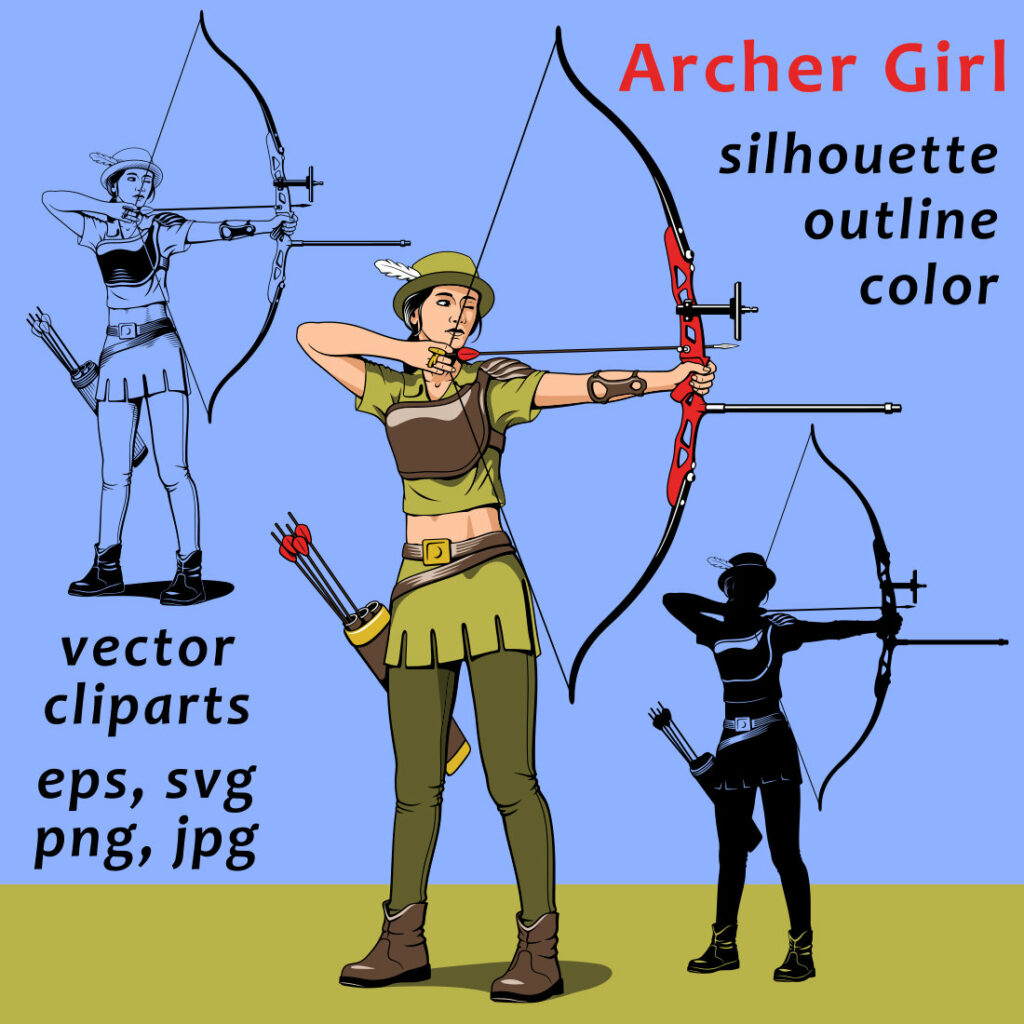Archer Girl Character Clipart MasterBundles