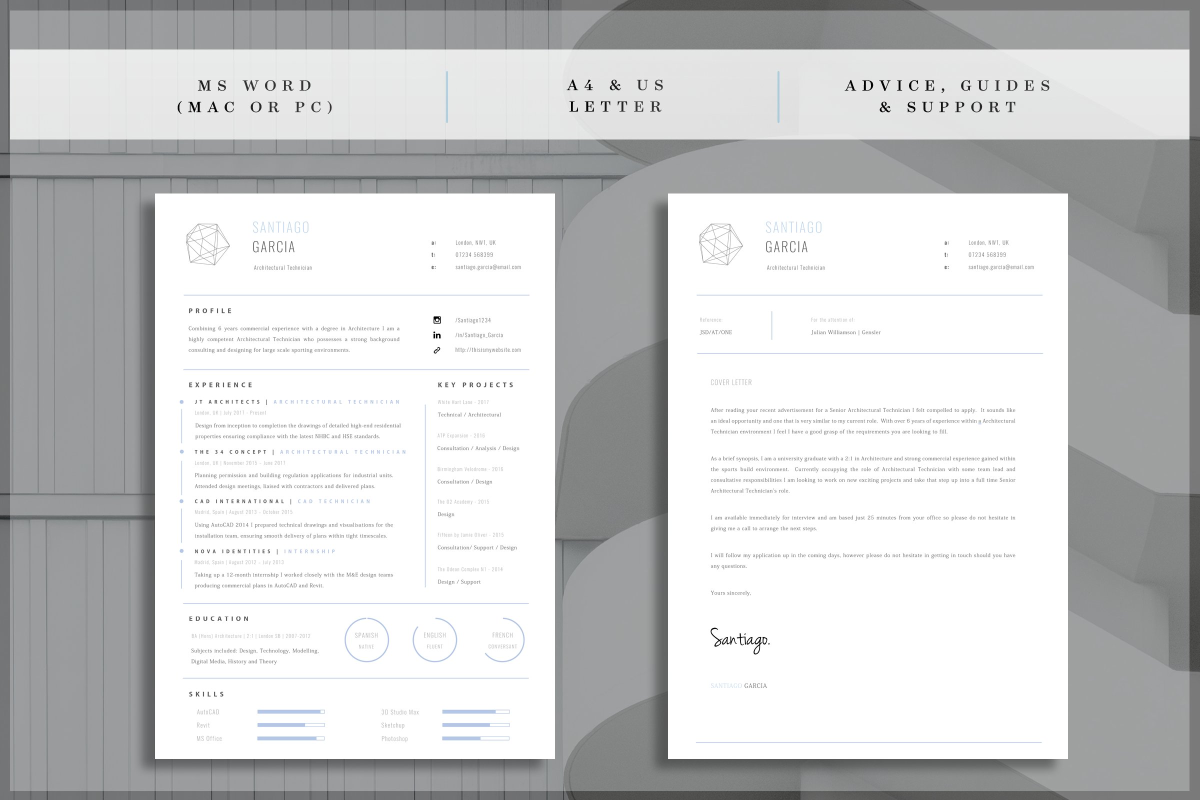 Architect Resume Template preview image.