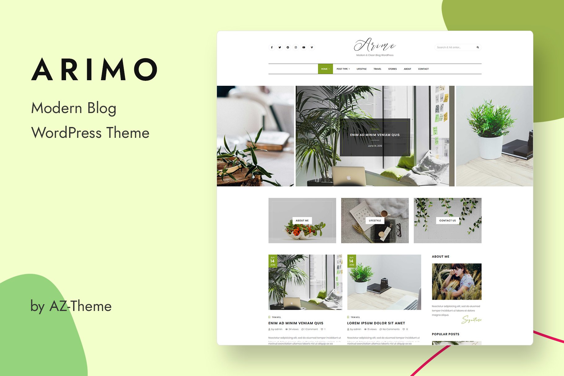 Modern Blog WordPress Theme - Arimo cover image.