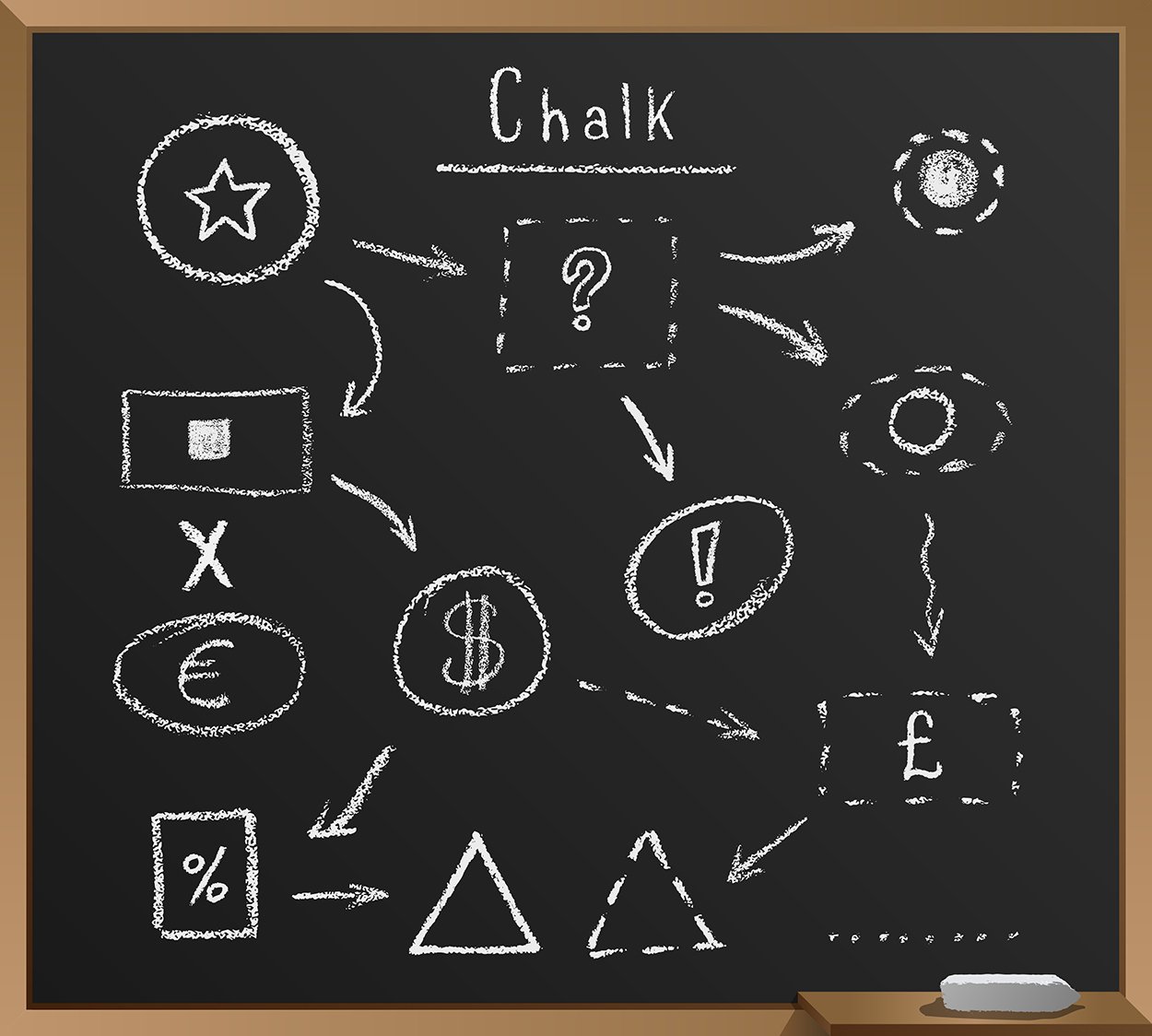 arrow circle square triangle infographics presentations chalk vector school black board 612