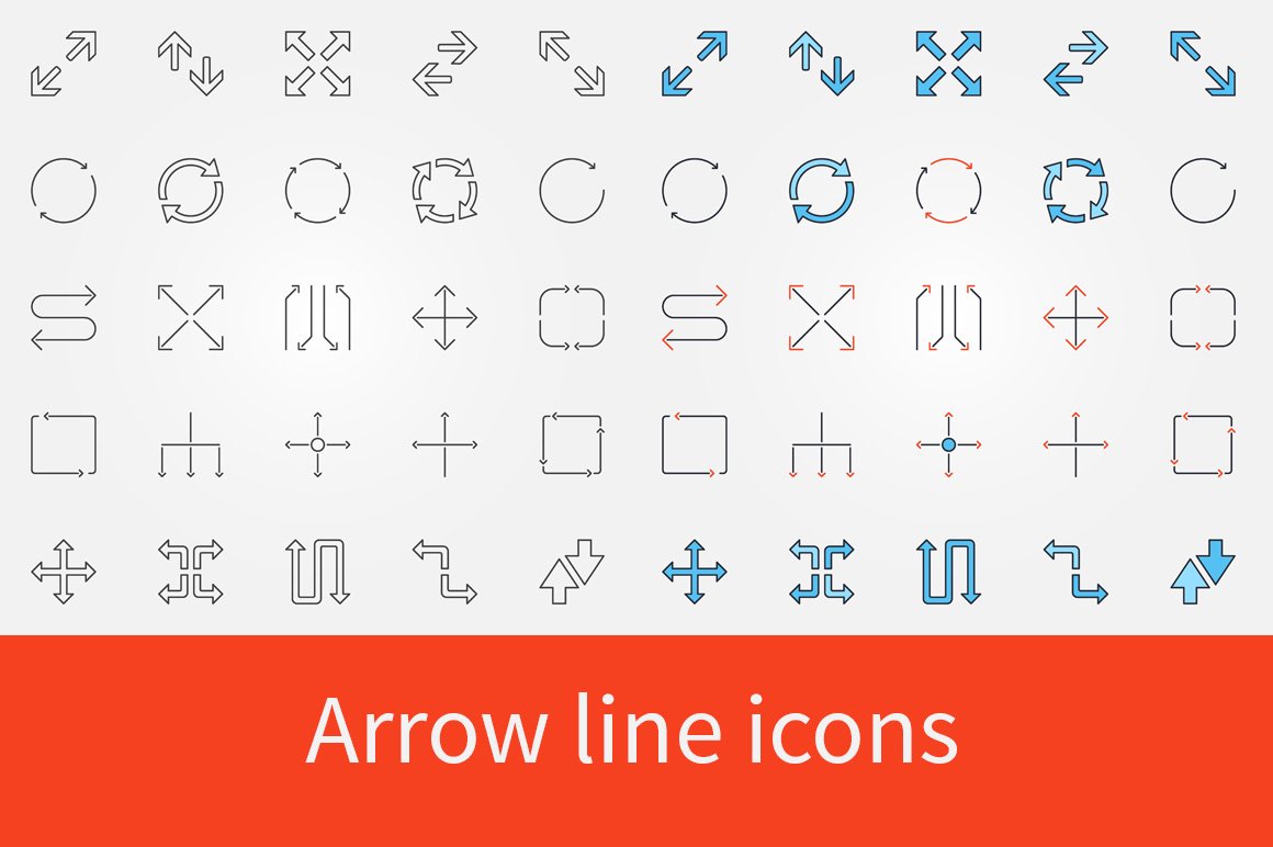 Arrow icons set cover image.
