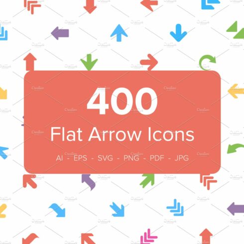 400 Flat Arrows Vector Icons cover image.