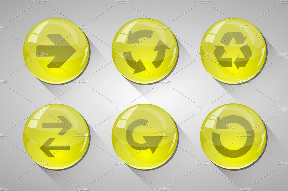 Glossy Arrow Buttons Set preview image.