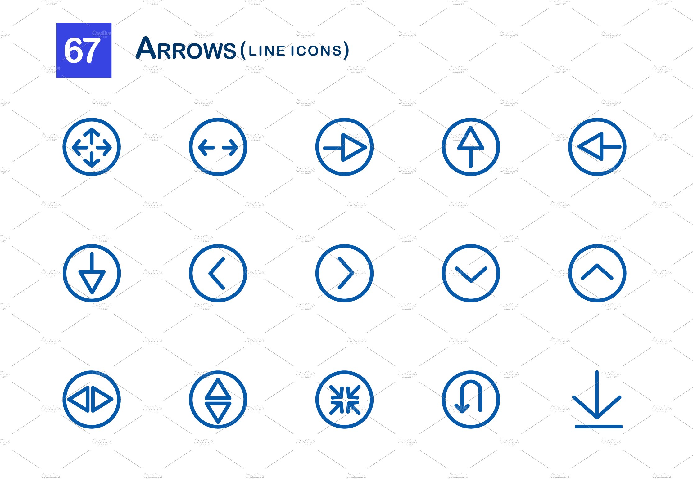 67 Arrows Line Icons preview image.