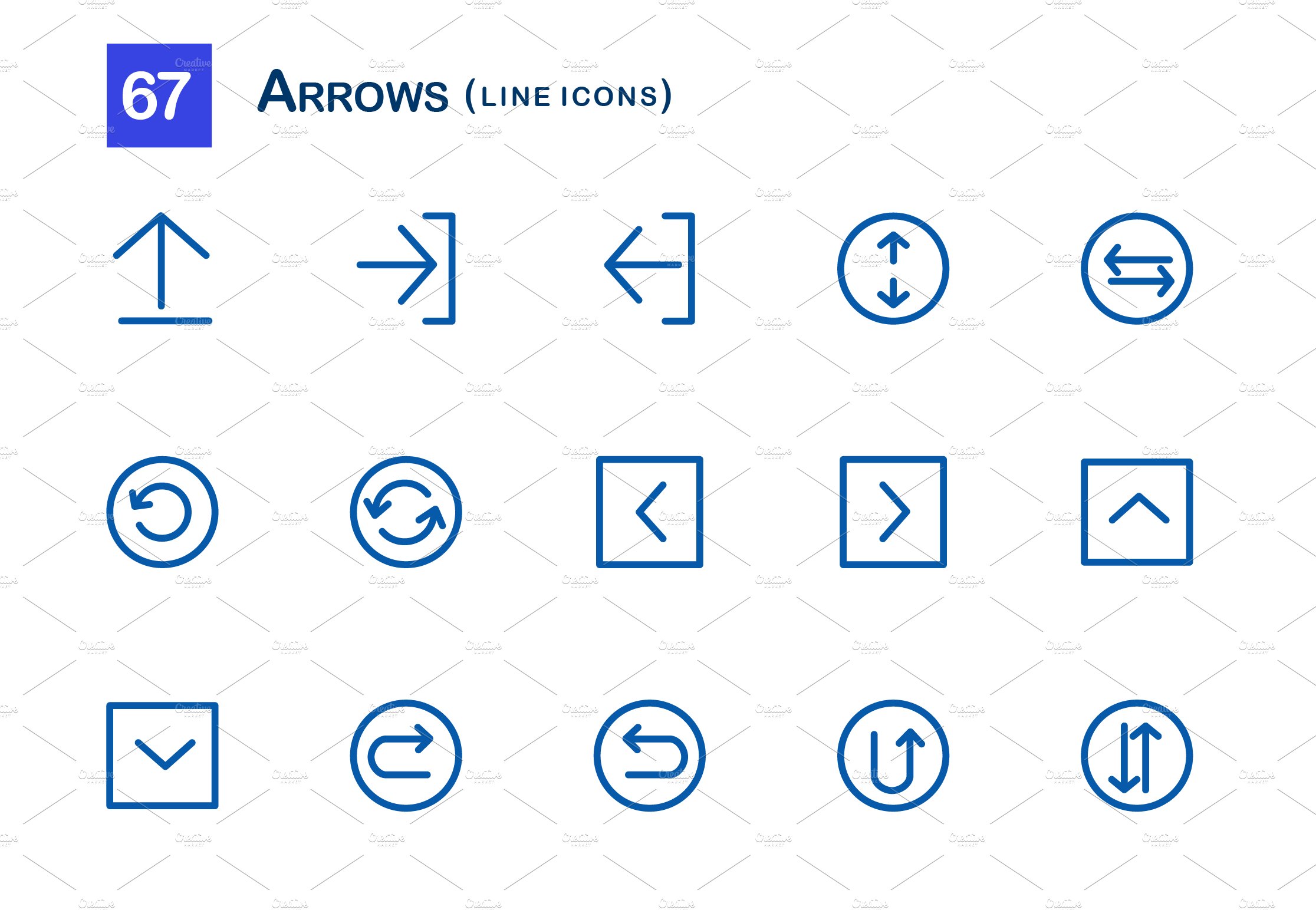 arrows line icons preview slide 2 884