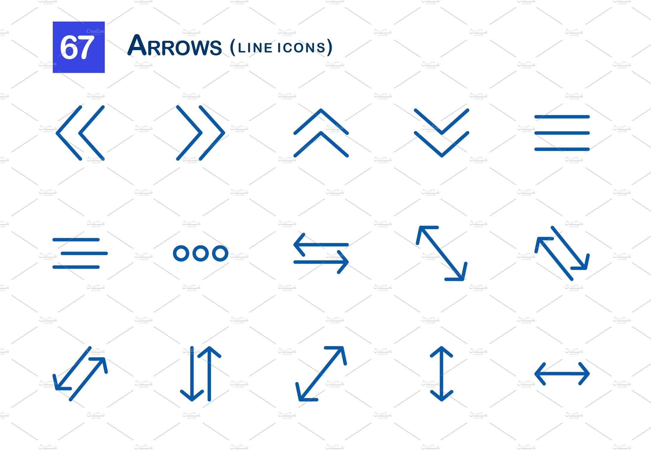 arrows line icons preview slide 3 196
