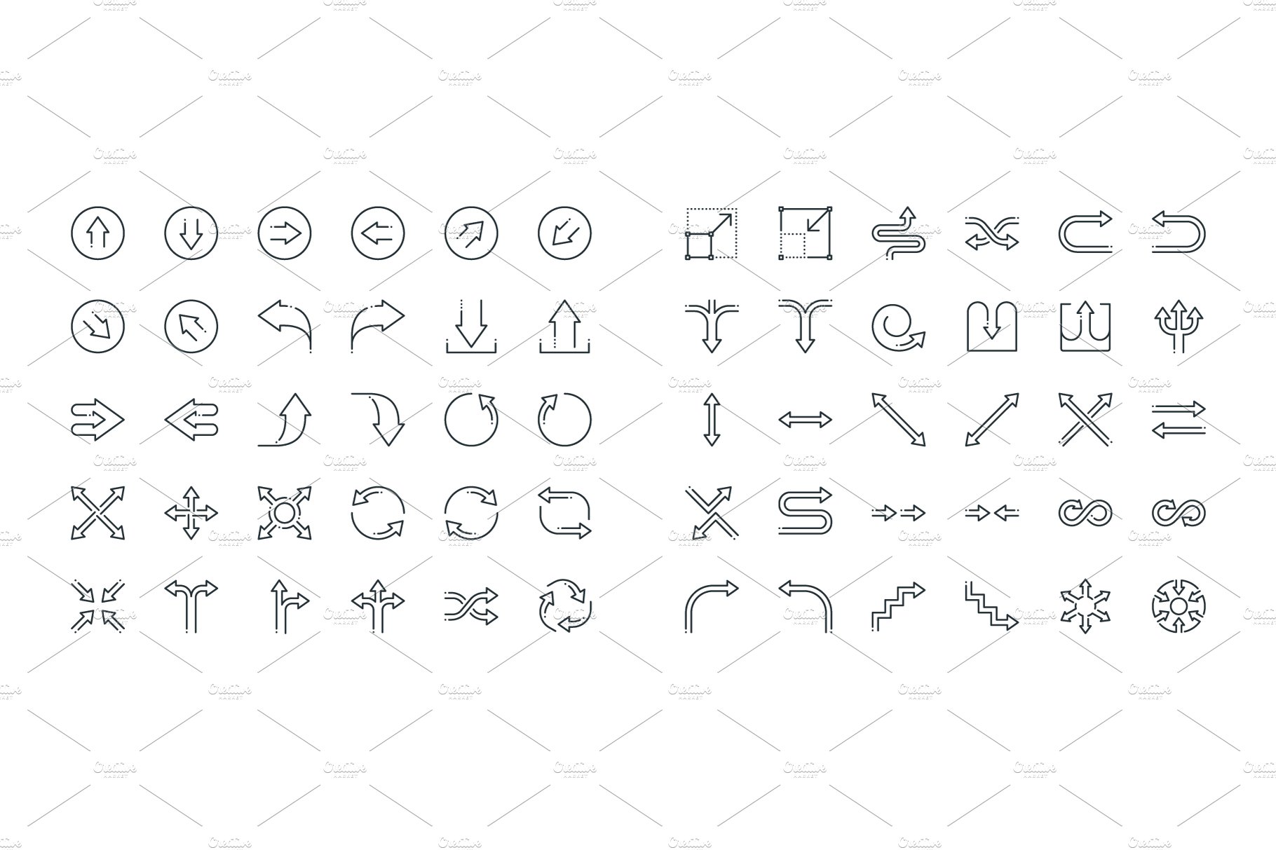 arrows outline icons 91