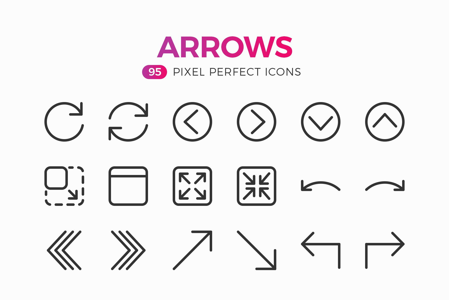 Arrows Line Icons Pack cover image.