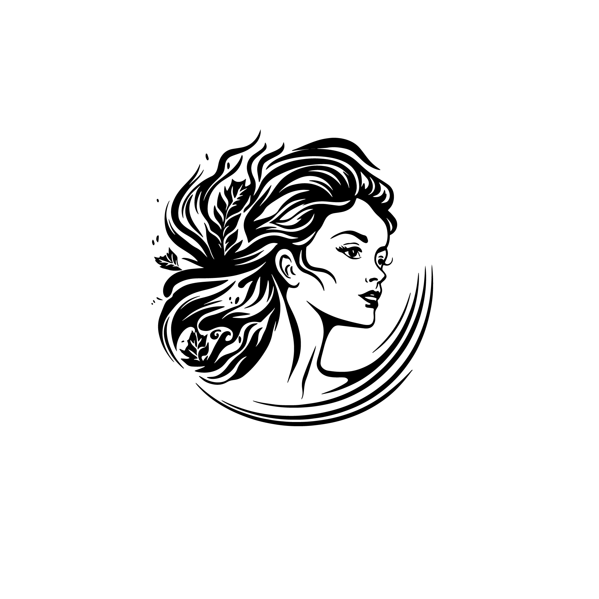 A beauty logo illustration with white background preview image.